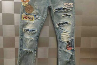 Amiri Biker Patch Jeans Clay Indigo Wash