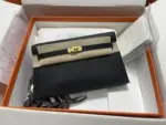 Hermes Kelly Medium Pochette Bag Black