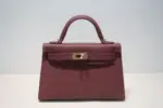 Hermès Kelly Mini Sellier Handbag Burgundy