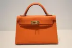 Hermès Kelly Mini Sellier Handbag Orange