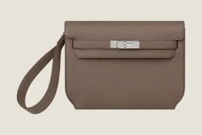 Hermès Kelly Depeches 25 Pouch Dark Beige