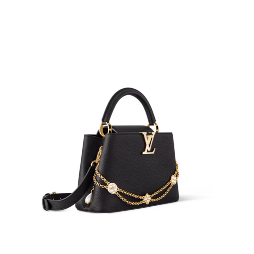 LV Capucines BB Black Taurillon Leather Pearl - Image 4