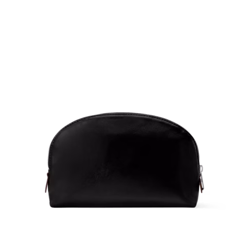 LV Cosmetic Pouch MM Black Lambskin Leather Silver - Image 2