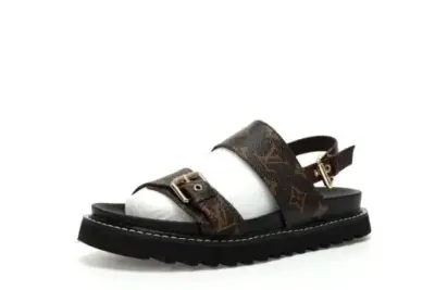 LV Monogram Paseo Flat Comfort Sandal Brown