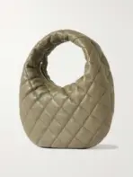 Saint Laurent Icarino Mini Quilted Nappa Leather Tote Bag Olive Green - Image 2