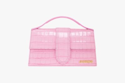 Jacquemus Pink Croc Embossed Leather Bag