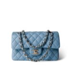 Chanel Classic Double Flap Bag  Light Blue - Image 2