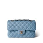Chanel Classic Double Flap Bag  Light Blue