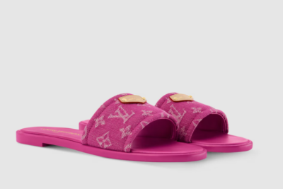 Lily Flat Mule Fuschia Denim