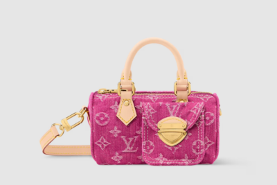 LV Nano Speedy Bag Fuchsia Denim