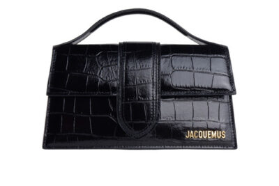 Jacquemus Black Croc Embossed Leather Bag