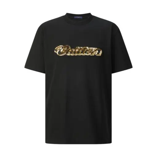 LV Embellished Signature T-Shirt Black