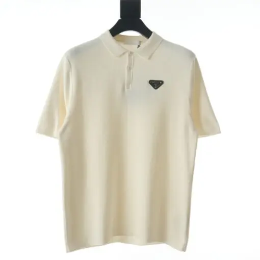 Prada Cotton Piqué Model Polo Shirt Bianco