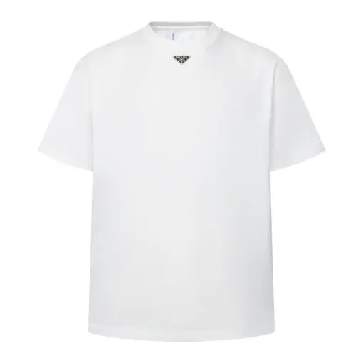 Prada Cotton T-Shirt Iconic Enameled White