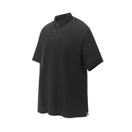 Prada Men’s Piqué Short Sleeves Polo Shirt Black