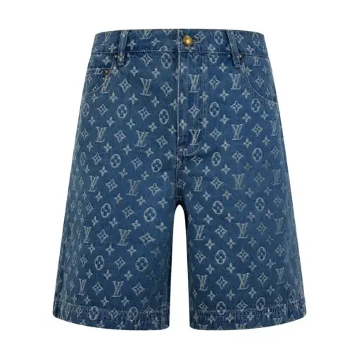 LV Monogram Denim Shorts In Indigo