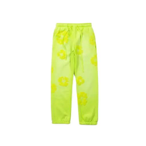 Denim Tears Lime Green Sweatpant Floral Print
