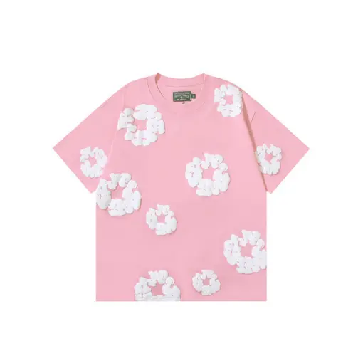 Denim Tears White Floral Monogram T Shirt Pink