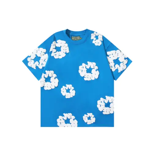 Denim Tears Floral Monogram T Shirt Blue