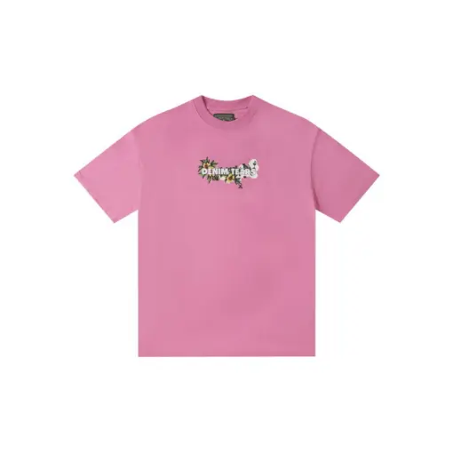 Denim Tears Text Monogram T Shirt Pink