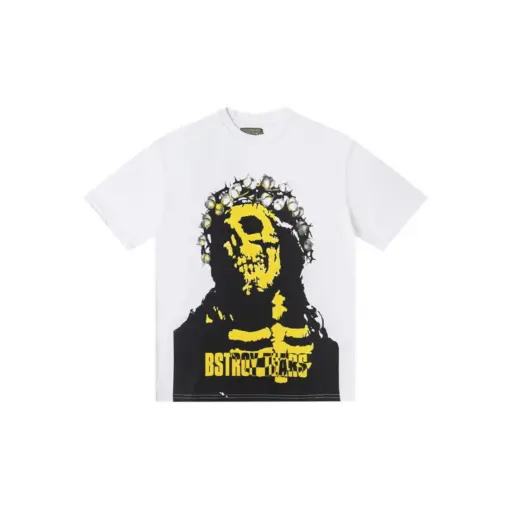 Denim Tears Bstroy Tears Yellow Crown T Shirt White