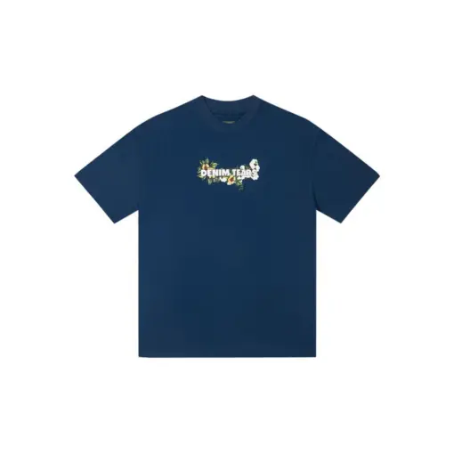 Denim Tears Text Monogram T Shirt Deep Navy Blue