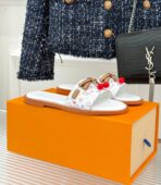 LV x TM Lily Flat Mule White