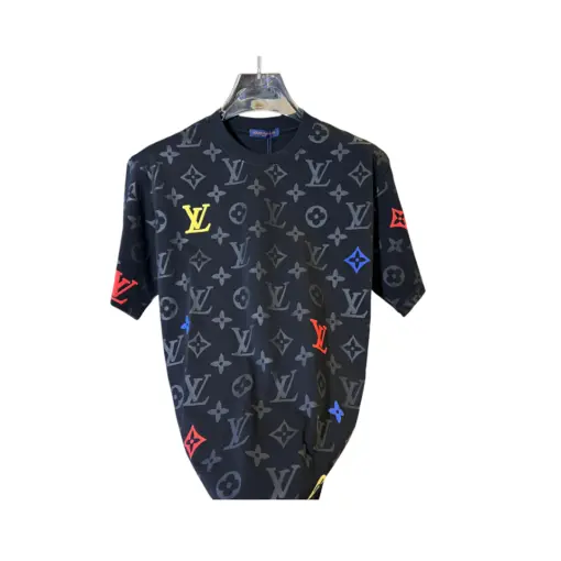 LV T-Shirt Monogram Patterned Top Black