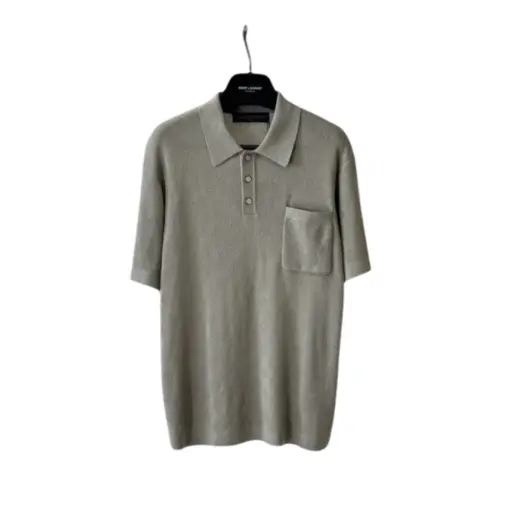 LV Knit Polo T Shirt Neutral Khaki