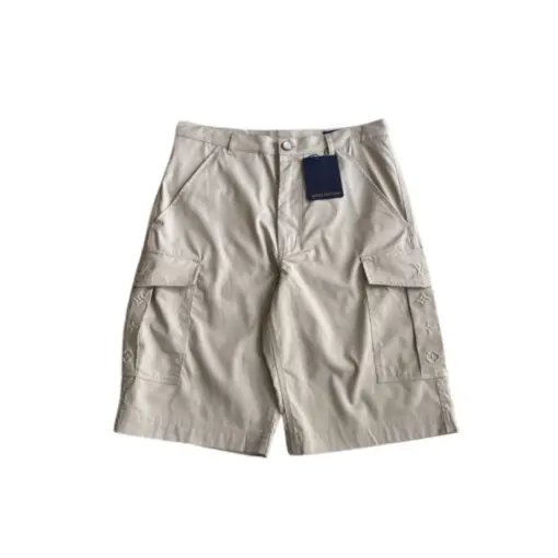 LV Beige Cargo Style Shorts