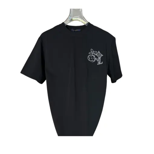 LV Men’s Black T-Shirt Cursive Signature