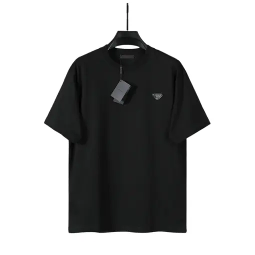 Prada Men’s T-Shirt Featuring The Brand’s Iconic Triangle Logo