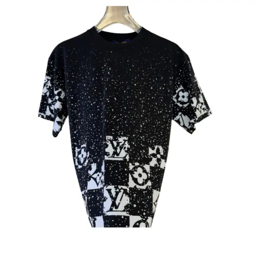 LV Short-Sleeve T-Shirt Paint Splatter Effect Black