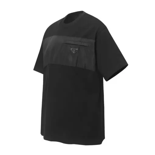 Prada Men’s T-Shirt Nylon Chest Pocket Black