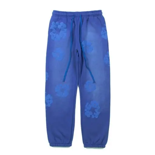 Denim Tears Blue Trousers Sweatpant With Floral Print