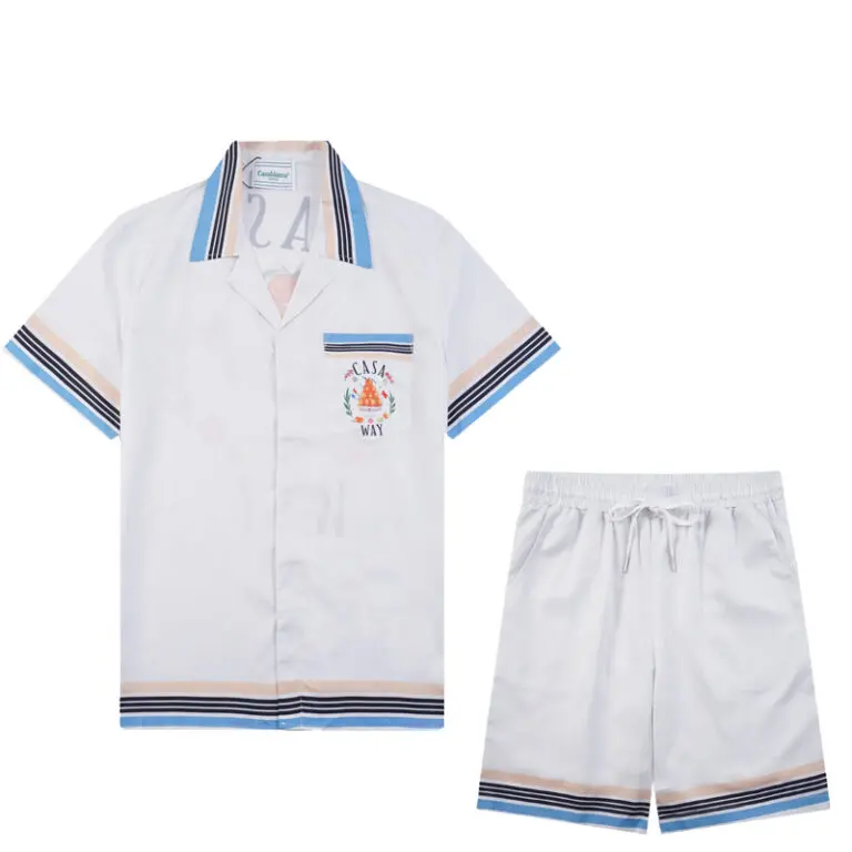 Casablanca Shirt White Silk Black