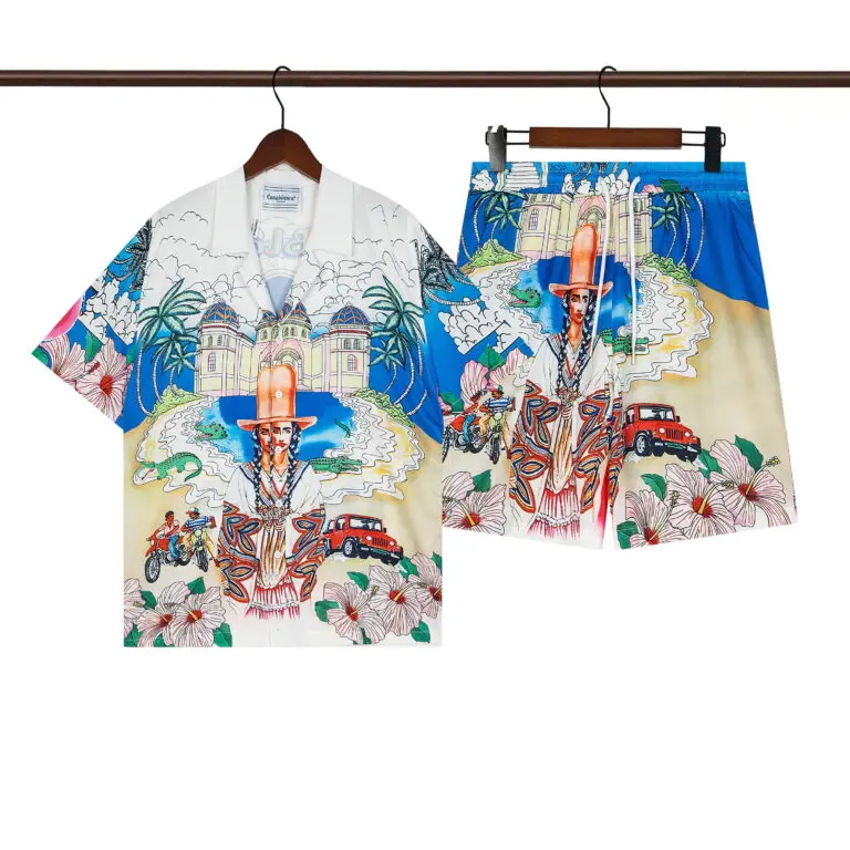 Casablanca Graphic-Print Linen Cuban-Collar Shirt And Shorts Set