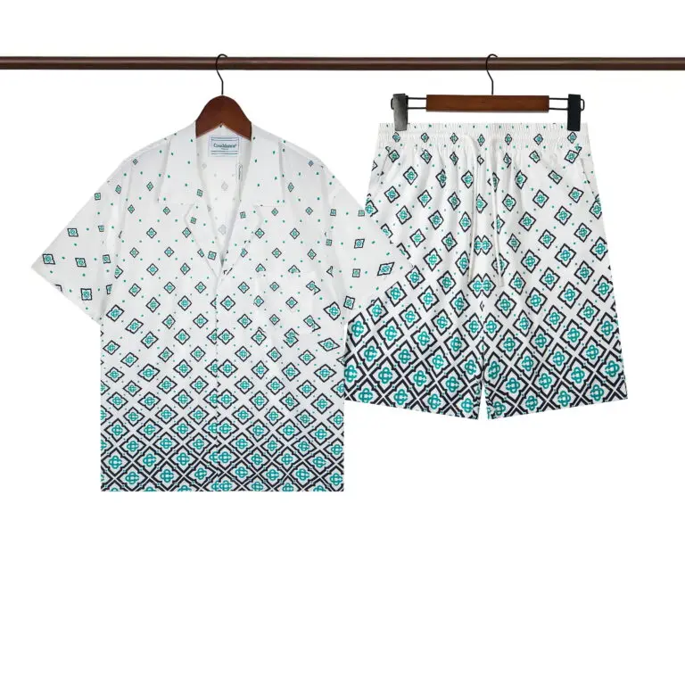Casablanca Paris Gradient Monogram Silk Shirt And Short Set