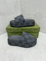 Platform Slide Sandal Grey