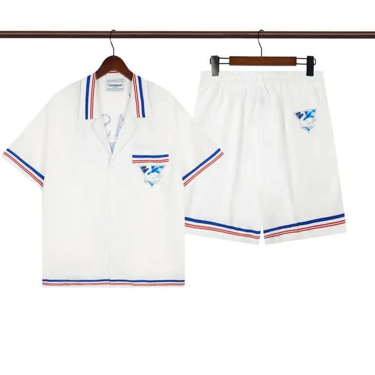 Casablanca Par Avion Silk Shirt And Short Set