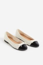 Chanel White Tweed Ballet Flats - Image 2