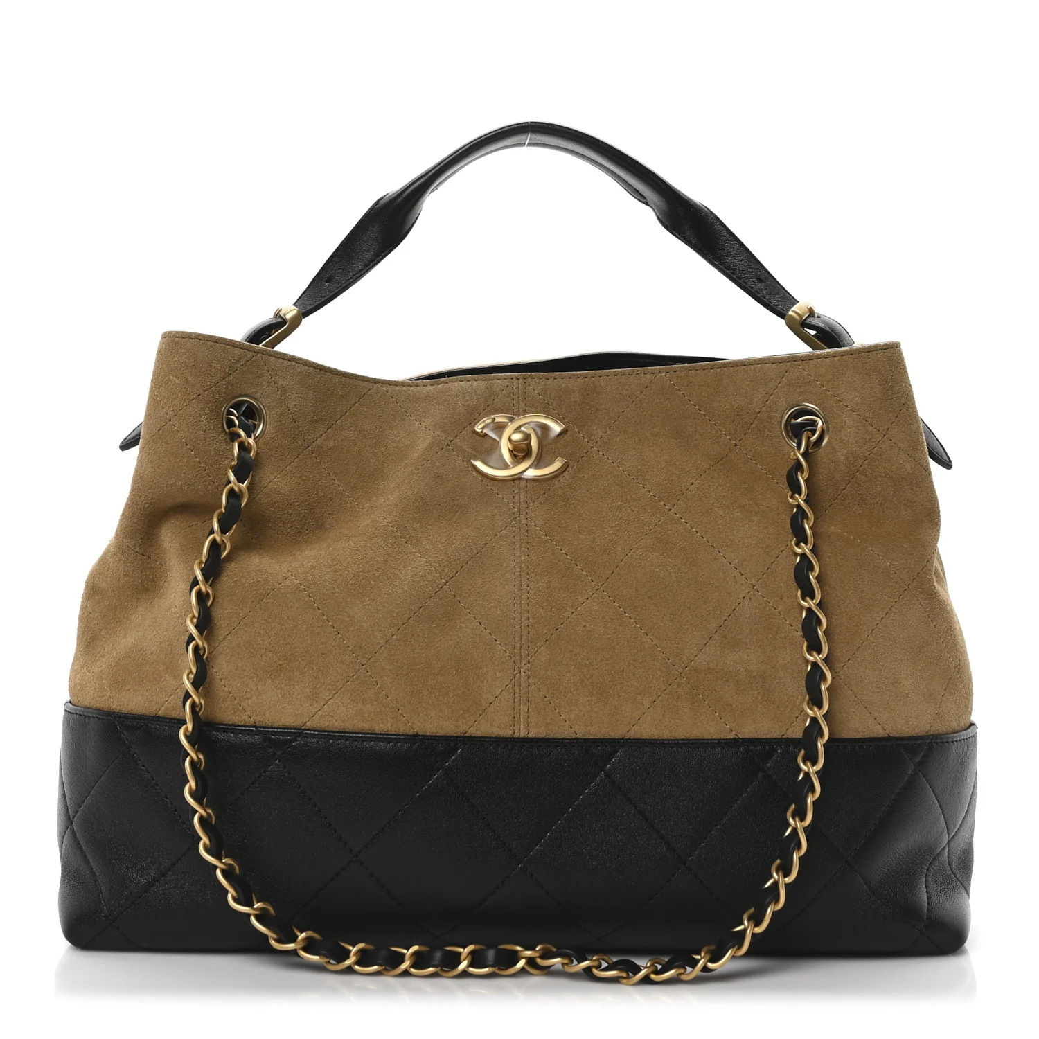 7486cd35d4c7a87730195d20553c7f97 Chanel 25A Suede Shopping Bag - Image 1