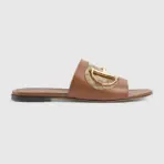 Women’s Slide Sandal With Horsebit Light Brown - Image 2