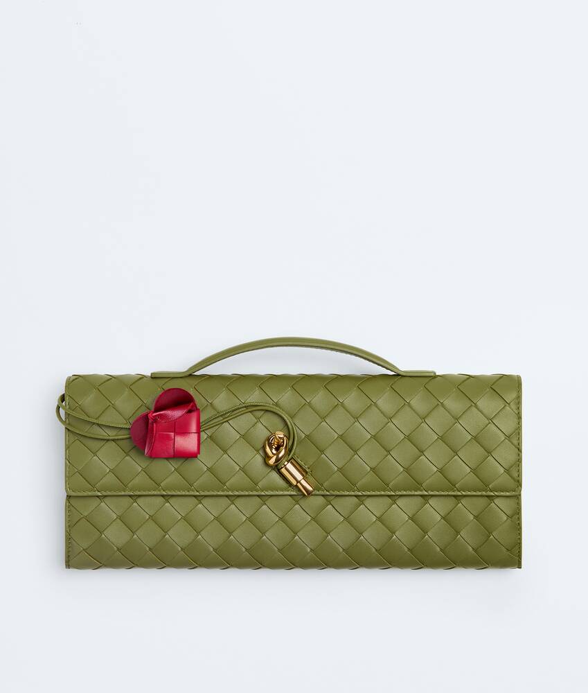 Bottega Veneta Andiamo Matcha Green Clutch