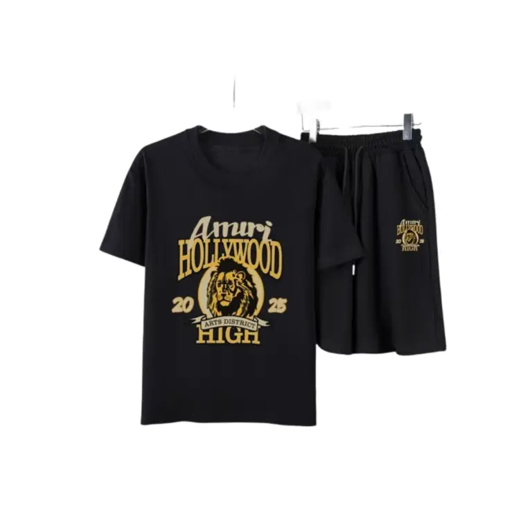 Amiri High Lion Skater T-Shirt And Shorts Set Black