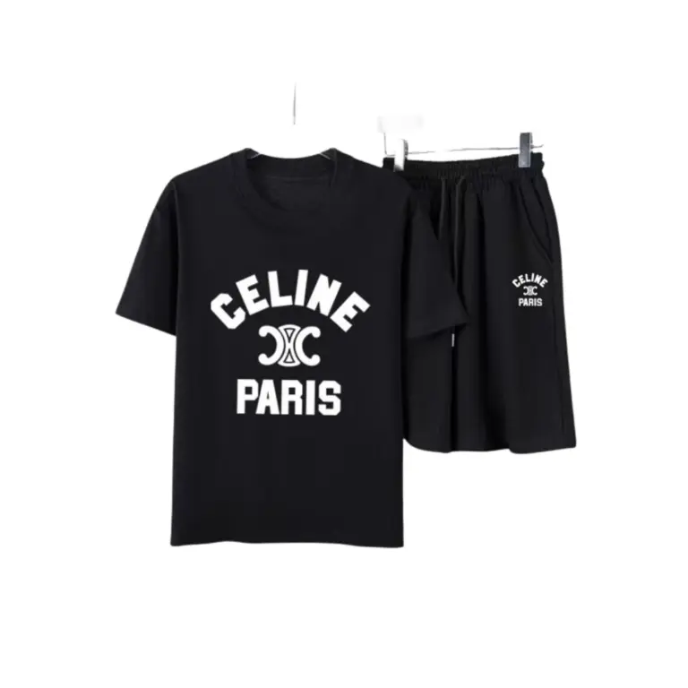 Celine Paris T-Shirt And Shorts Set Black
