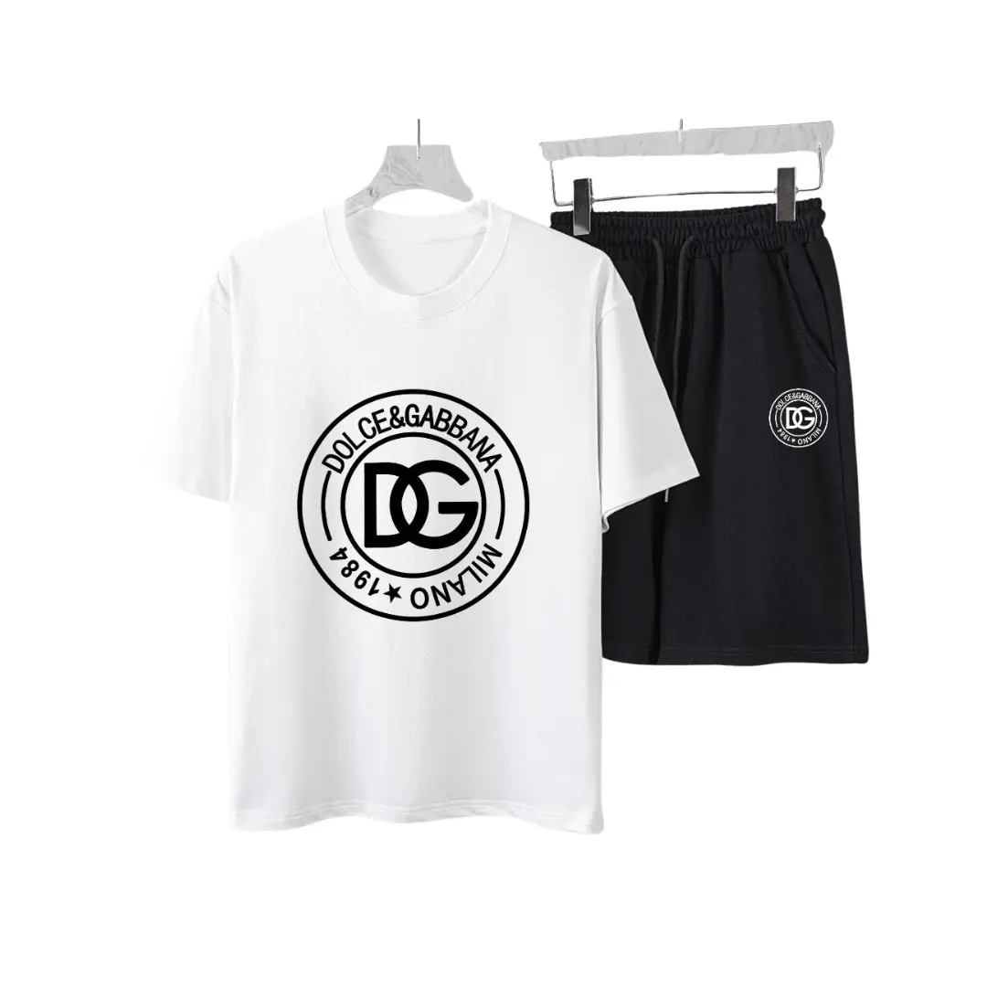 “DG Milano 1984” Print T-Shirt & Shorts Set White