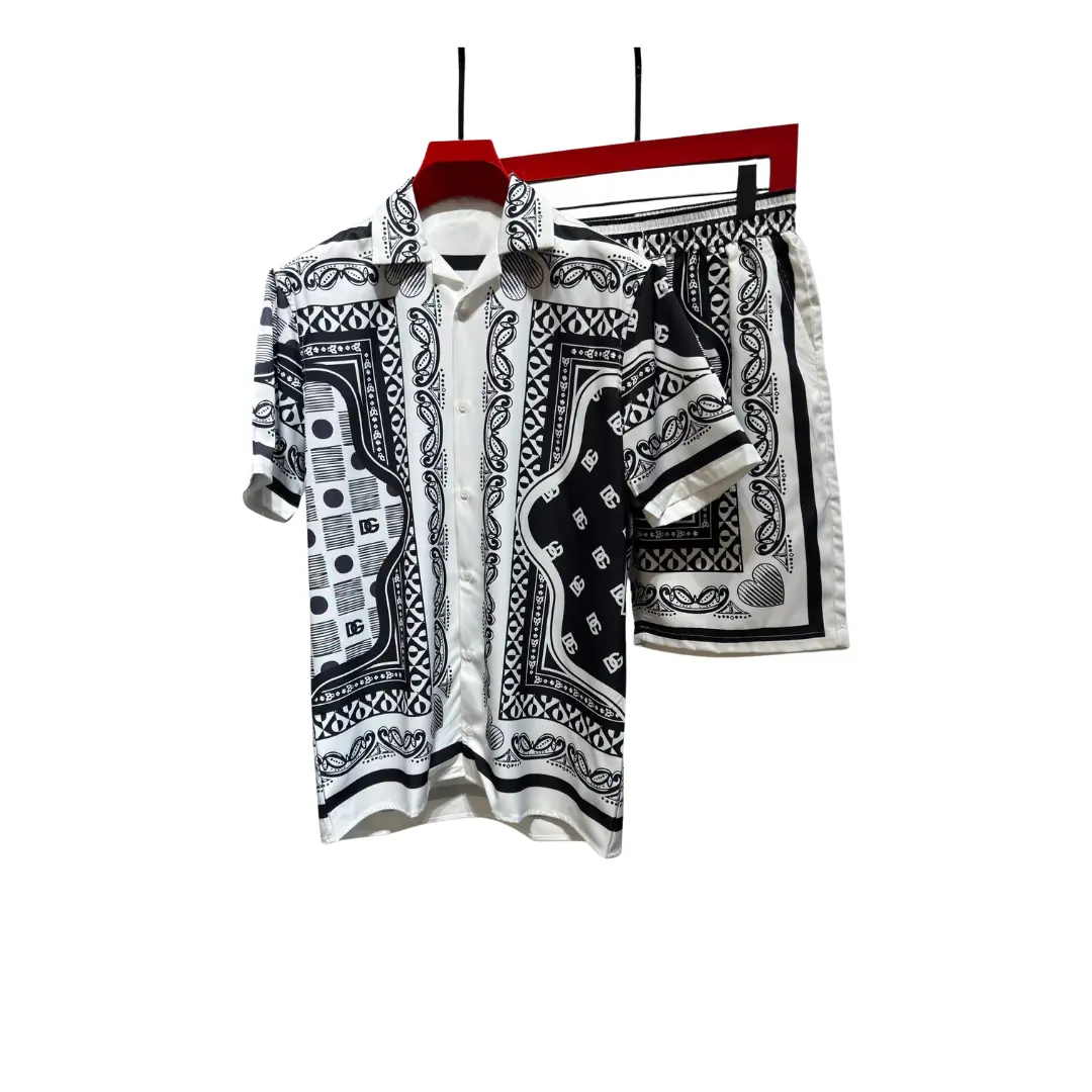 Dolce & Gabbana Silk Bandana-Print Shirt And Shorts Set