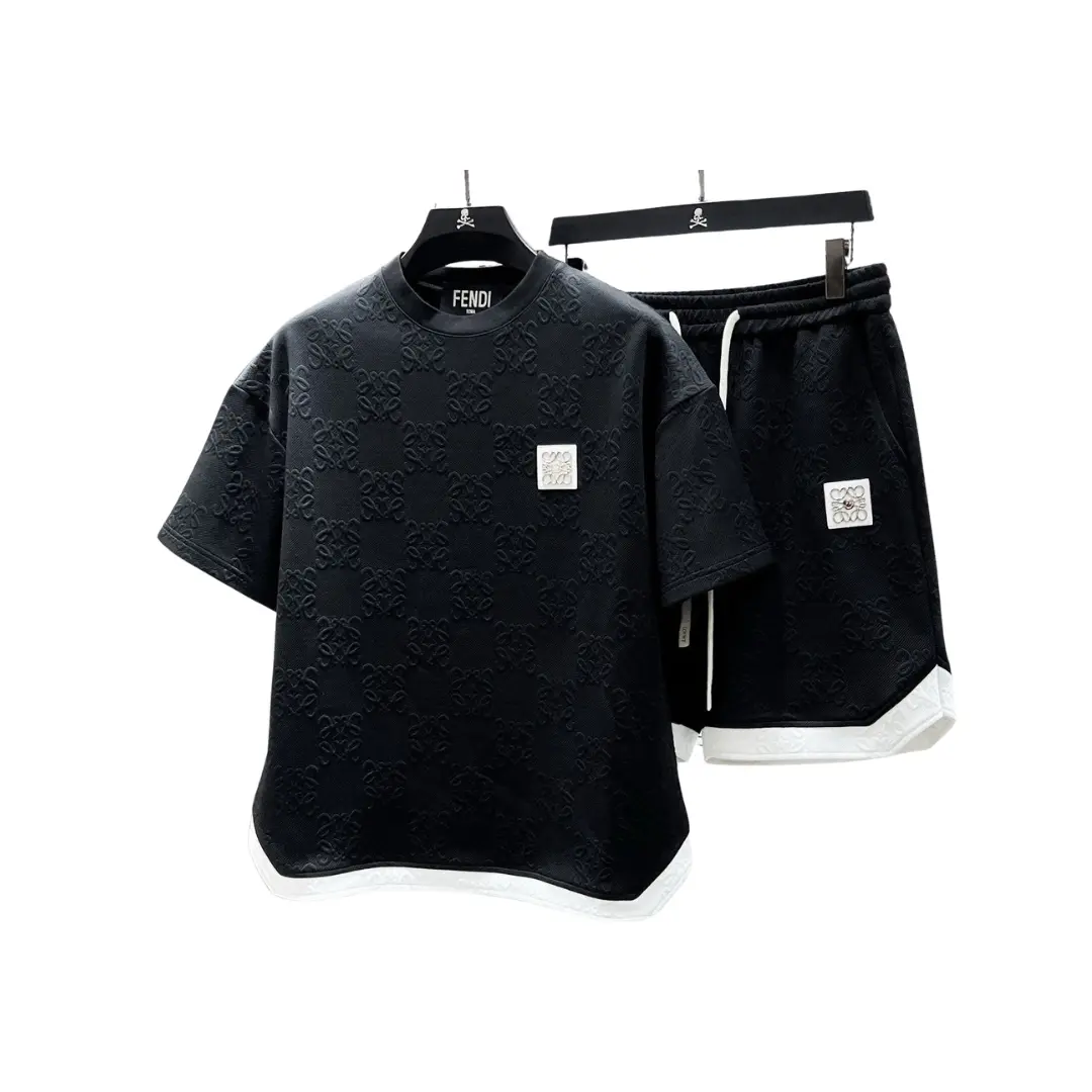 Fendi FF-Logo T-Shirt And Shorts Set Black
