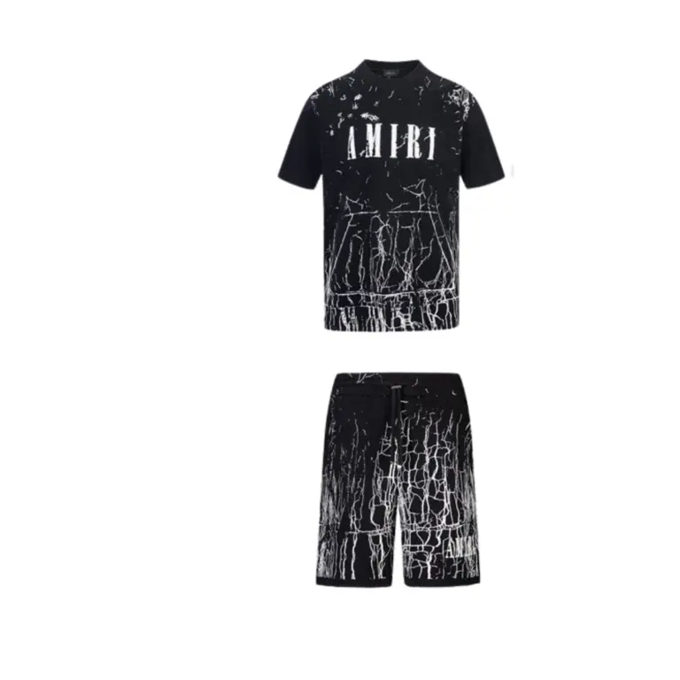 Amiri Shotgun Cotton T-Shirt And Shorts Set Black